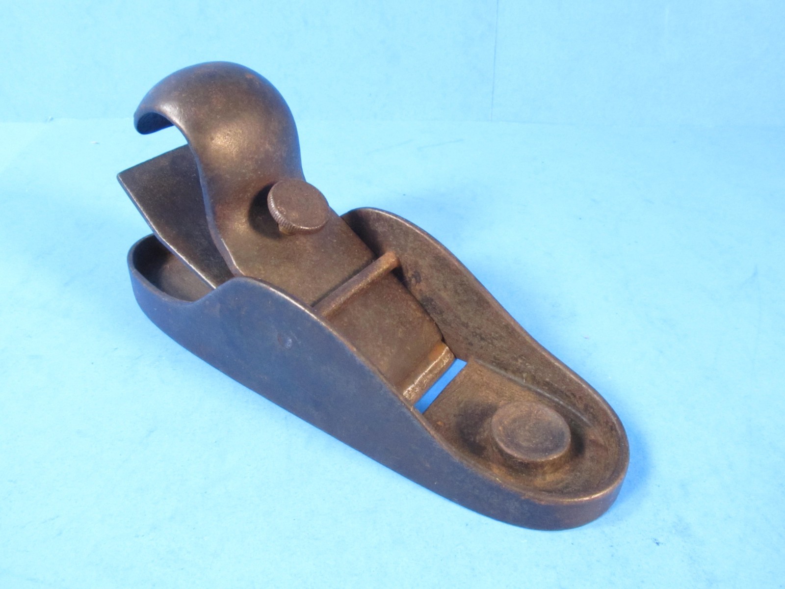 Birmingham B Plane 5-3/8" wood block plane oval shaped raised perimeter