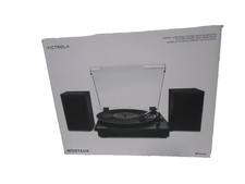 Victrola Montauk Vinyl Record Player Turntable 3-Speed Bluetooth Speakers Black