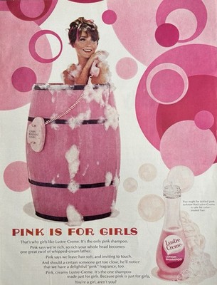 1968 Lustre Creme Shampoo Original Vintage Advertisement Pink Girl Print Ad