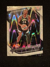 JEWELL LOYD 2025 Panini Prizm WNBA WHITE SEISMIC HOLO LAS VEGAS ACES #57