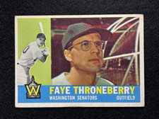1960 Topps Faye Throneberry Washington Senators #9 Vintage VGEX