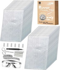 Self Adhesive Mirror Mosaic Tiles Kit-22200 PCS 4x4 mm Glass Disco Mirror Tiles
