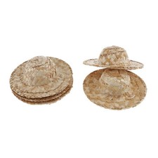 5 pezzi di cappello da spiaggia in paglia lavorata a maglia per bambole Dollfie