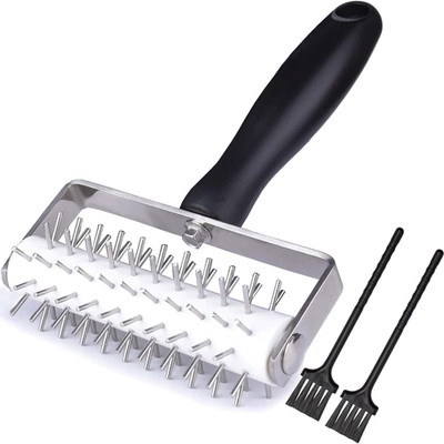 Pizza Dough Docker Roller Stainless Steel, Pin Puncher Dough Hole Maker, Docking