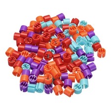 Clothes Hanger Markers Blank Tags Fit 3.5mm Rod Red/Orange/Purple/Blue, 200pcs