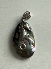 Abalone 925 Sterling Seahorse Shell Pendant Necklace Pendant