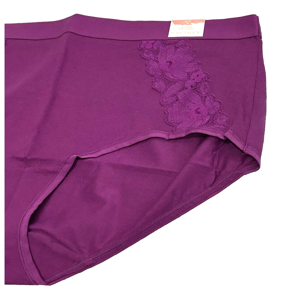NUEVO CON ETIQUETAS Bragas Calzoncillos Lane Bryant Berenjena Púrpura Elástico Mezcla Algodón Talla XL 14 16 Foto 3 de 4