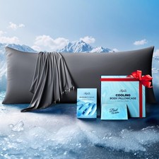 Ice Cooling Body Pillowcase for Hot Sleepers - 20x54 Silky Breathable Fabric
