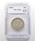 1938-D Walking Liberty Half Dollar VF35 ICG *6792