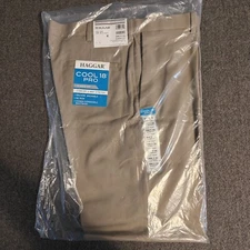 Haggar Golf Pants Cool Pro 18 Mens Size 36W x 34L Classic Fit (New In Plastic)
