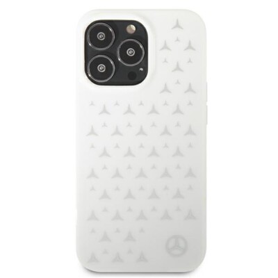 Mercedes iPhone 13 Pro Hülle Case Cover Stars Pattern Line White