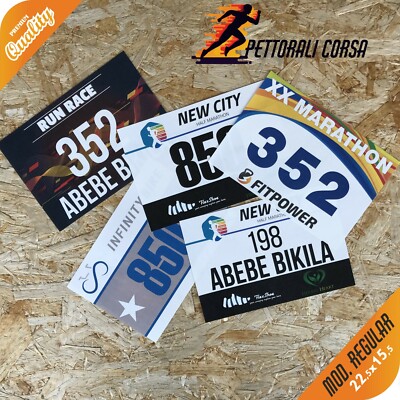 Numeri pettorali personalizzati corsa maratona dorsali ciclismo