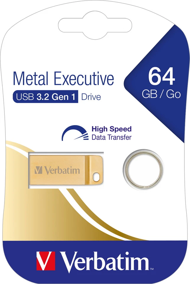 Verbatim USB Stick 64GB Speicherstick Drive Metal Executive gold USB 3.2