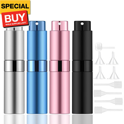8ml Portable Mini Perfume Atomizer(4 PCS)，Refillable Empty Small Spray Bottle fo