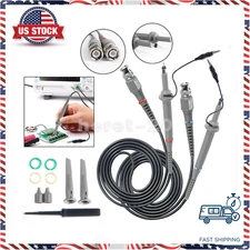 2PCS P6100 Oscilloscope Clip Test Probes 100MHz with Accessories Kit 1X 10X