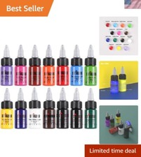 Professional Tattoo Ink Color Set Colors with 15 ml 1/2oz per Bottle Tattoo I...