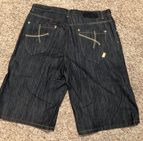 Mecca Baggy Dark Blue Jean Shorts Flat 