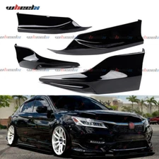 4PCS Front Rear Bumper Lip Splitter Spoilers for 2016-2017 Accord 4DR HFP Style