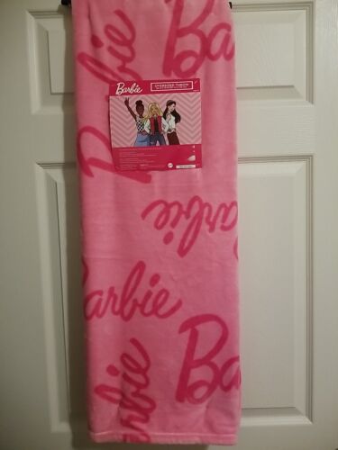 BARBIE Bright Pink Velvety Soft Throw Blanket  50 X 70 NWT  TikTok  Viral!!! - Picture 1 of 2
