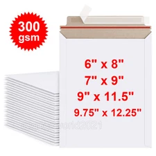 100/400 Rigid Flat Photo Mailers Document Envelopes Cardboard Self Seal Mailer
