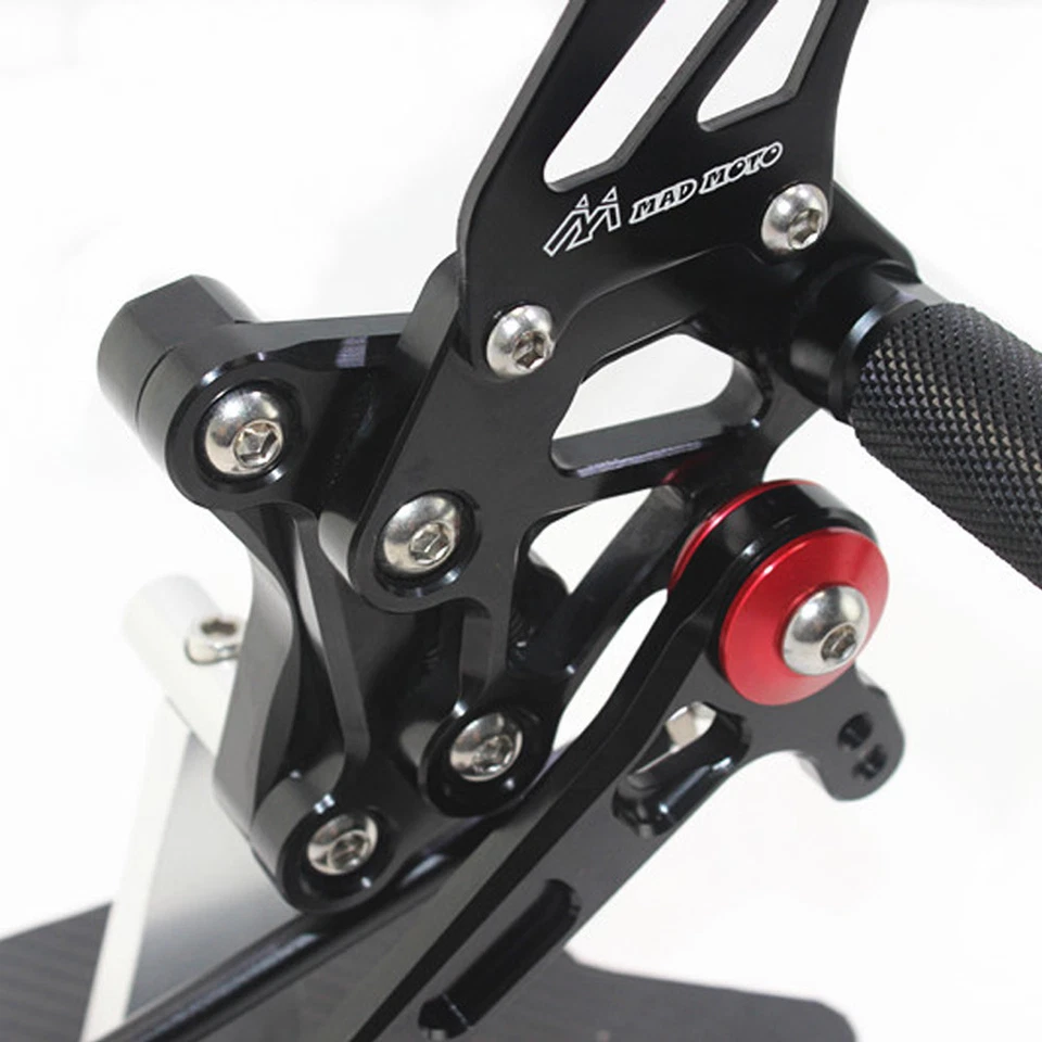 MAD-MOTO CNC Adjustable Foot Pegs Rear Sets For DUCATI 848/ 848 EVO rearsets BK - Imagem 4 de 4