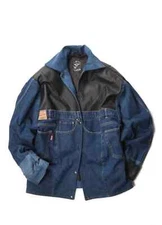 Heavyweight Reworked Jacket Denim And Leather Size S-M