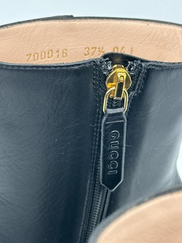 Gucci Rubia Entrelazada GG Medallón Logotipo Botines al Tobillo Tacones $1390 - Imagen 10 de 17