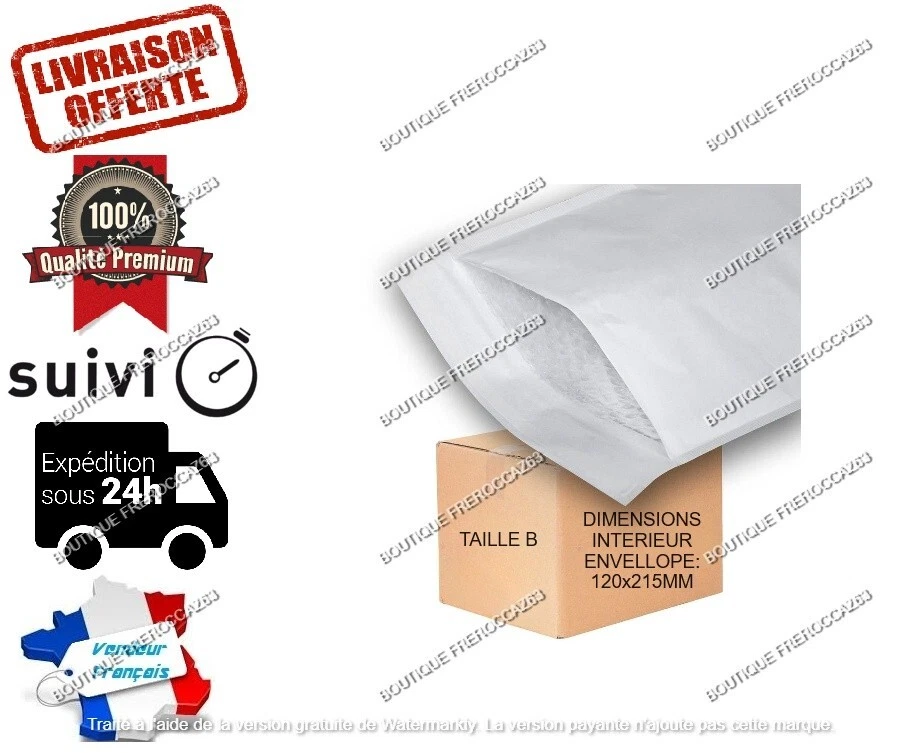 Enveloppes pour envoi postale protection a bulle d'air taille B 120x215mm colis - Photo 1/1