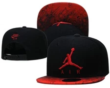 Jordan Chicago Bulls Blk & Red Brim Jump man Classic Snap Back Cap / Hat