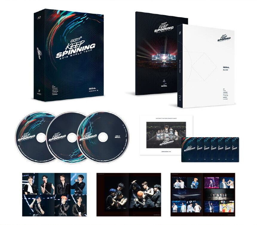 GOT7 2019 WORLD TOUR KEEP SPINNING BLU-RAY Photo Card Book K-pop Disc New  Boy