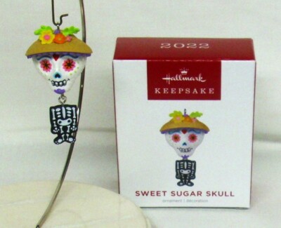 Hallmark Halloween Miniature Ornament Sweet Sugar Skull 2022 Skeleton NIB