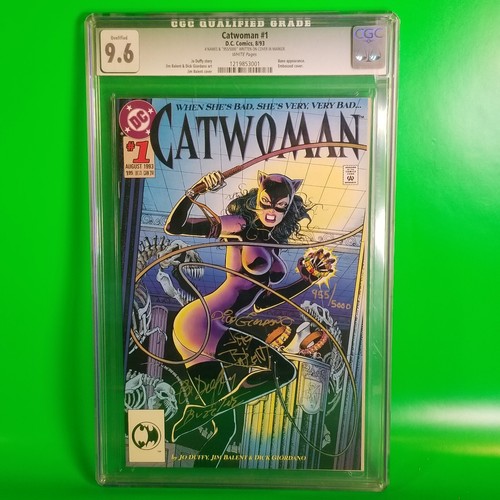 DC Comics Catwoman 1 1993 CGC 9.6 Signed Duffy, Jim Balent, Giordano, Setzer COA - Picture 11 of 12