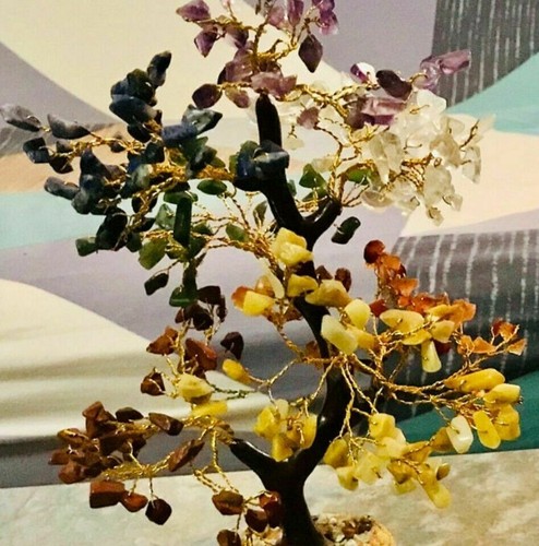 Großer 7-Chakra-Kristall-Edelstein-Bonsai-Geldbaum Viel Glück Wohlstand... - Bild 3 von 7