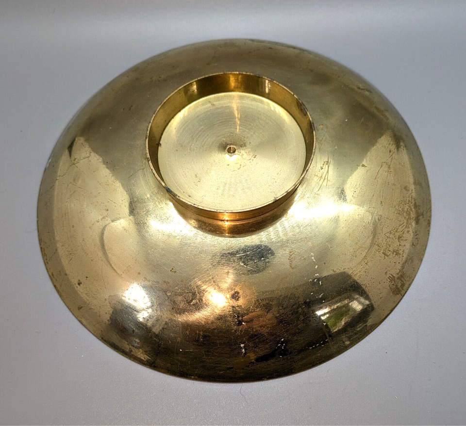 Vintage Red Enamel on Brass Bowl eBay