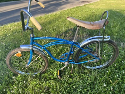 All Original ! 1969 schwinn stingray Blue Bike Bicycle Slick Back