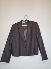 Vtg David Brooks Womens 14 Blazer 100 Pure Wool Gray Winter Fall Office Classic