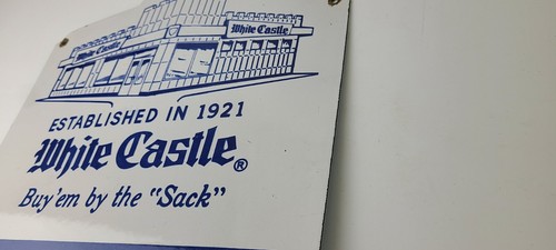 Vintage White Castle Sign - Fast Food Burgers Porcelain Advertising Gas Sign - Picture 8 of 15