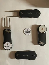 (1) Pitchfix Golf Switchblade Divot Tool Hybrid 2.0 & Rolex 1" Coin Golf Marker