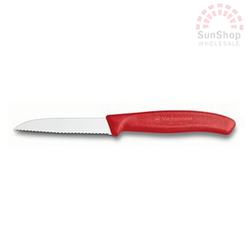 100% Genuine! VICTORINOX Swiss Classic 8cm Straight Serrated Paring Knife Red! - Picture 1 of 4