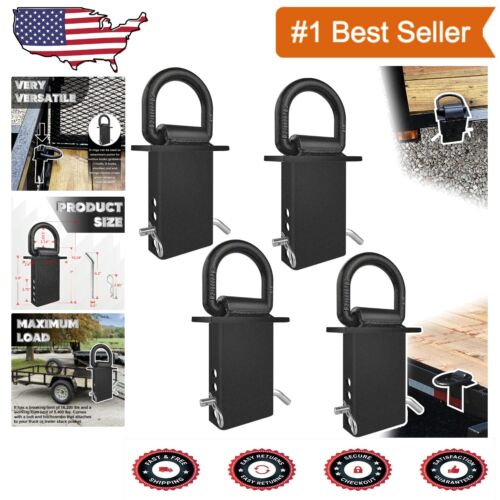 Durable 4 Piece D-Ring Tie Down with Hitch Pin for Secure Cargo Transport
