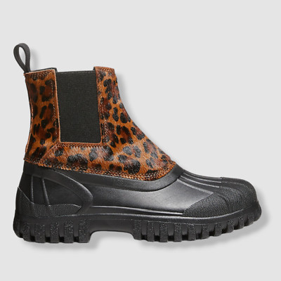 $376 Diemme Women's Brown Balbi Leopard-Print Chelsea Boot Shoes Size 37.5