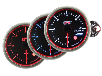 AutoGauge Zusatzinstrument Benzindruck Stepper inkl. Warnmeldung 3 Farben