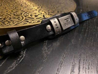 DIESEL Herren oder Damen Lederarmband NEU Schwarz