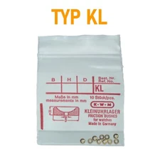 KWM Type KL friction bushings for watches, brass, 10 pcs