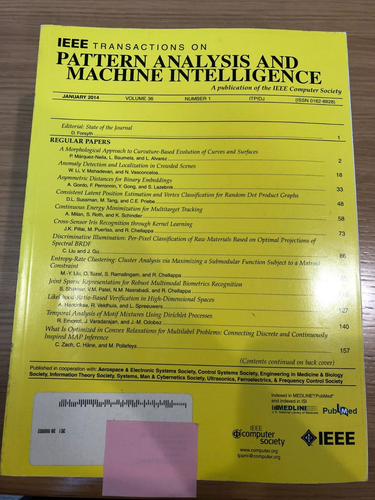 IEEE TRANSACTIONS on PATTERN ANALYSIS and MACHINE INTELLIGENCE * 2014 Full Year - Picture 13 of 13