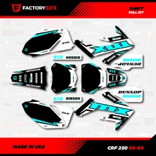 Black & Cyan Shift Racing Graphics kit fits Honda Crf250 06-09 Crf 250 Decals