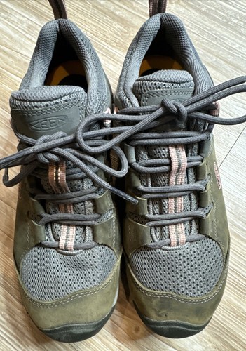 Keen Steens Vent Hiking Shoes Womens 8.5 Gray Pink Leather Lace Up Outdoor - Picture 2 of 15