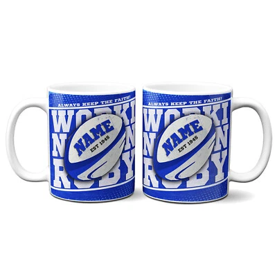 Personalised Workington Town Mug Rugby League Cup Birthday Fathers Gift RPM20