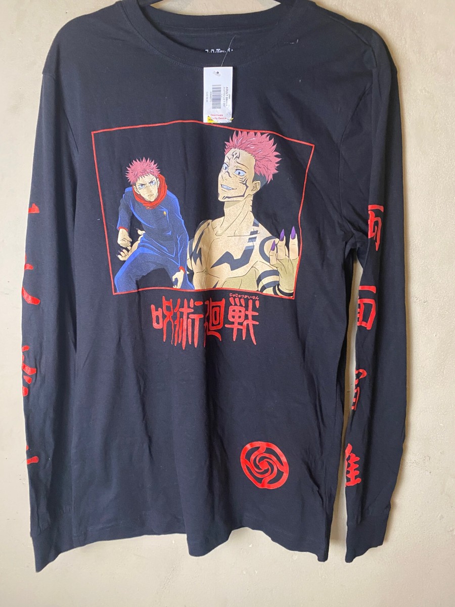 Jujustu Kaisen New Adult Long Sleeve Kanji on Sleeves Yuji Itadori