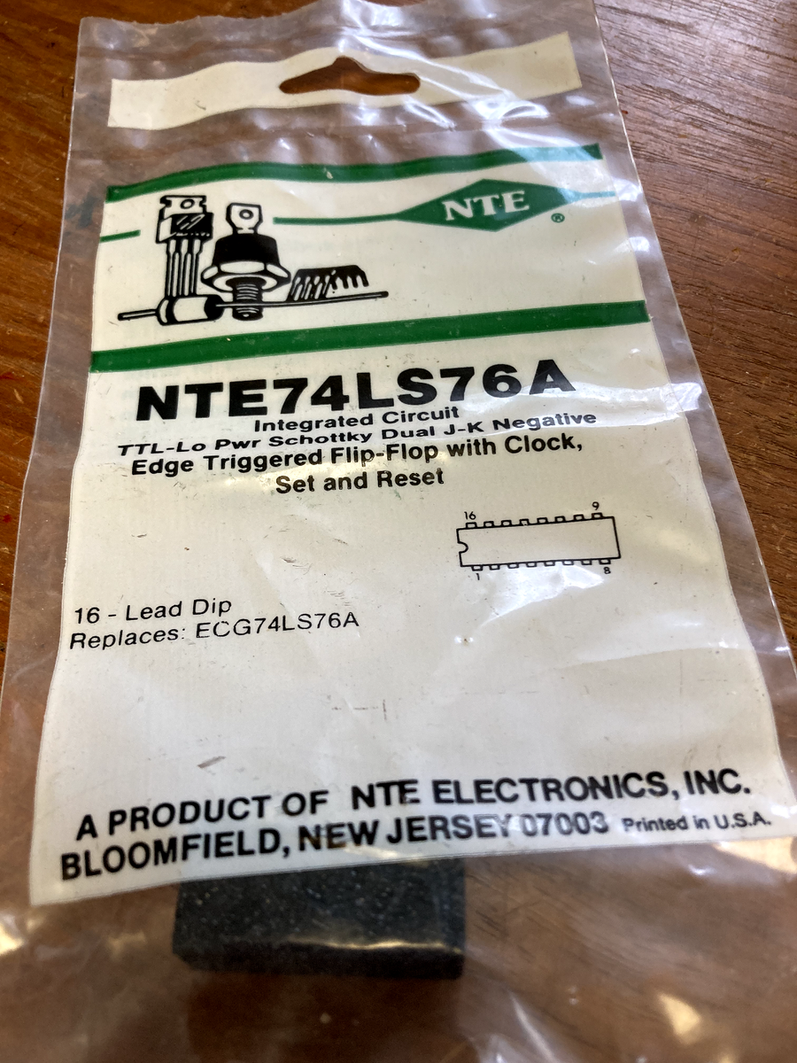 3 Pezzi NTE74LS76A Circuito Integrato Low Power Schottky – Nuovo, Made In USA